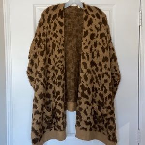 Brown Leopard Print Cardigan